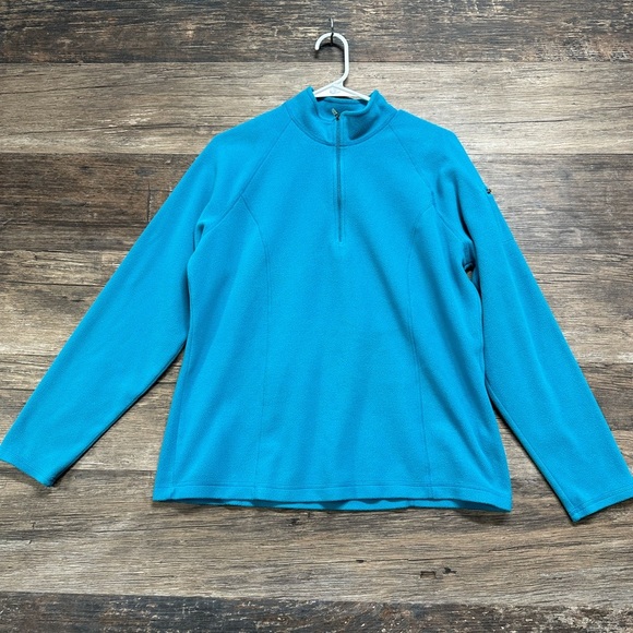 L.L. Bean Blue Long Sleeve Fleece Quarter Zip Sweatshirt - Picture 1 of 4